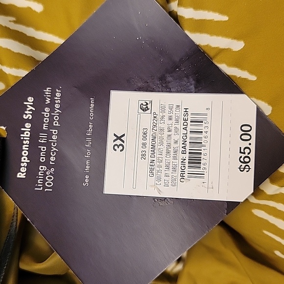 AVA & VIV GREEN DIAMOND LADIES SHORT PUFFER HOODIE JACKET SIZE 3X - Picture 14 of 16